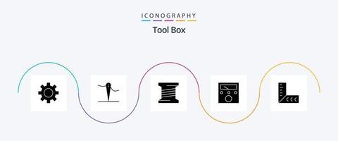 paquete de iconos de glifo 5 de herramientas que incluye . hilo. herramientas. geometría vector