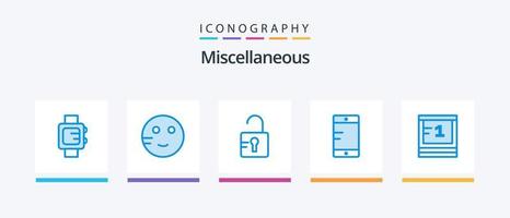 Miscellaneous Blue 5 Icon Pack Including . education. study. study. school. Creative Icons Design vector