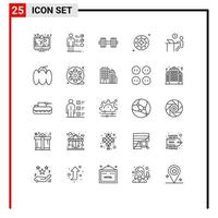 Set of 25 Modern UI Icons Symbols Signs for star shine professional ability galaxy weight Editable Vector Design Elements