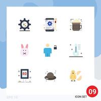 9 Universal Flat Colors Set for Web and Mobile Applications padlock body cocoa avatar easter Editable Vector Design Elements