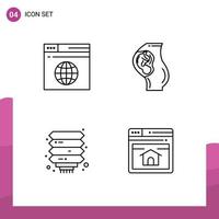 4 Thematic Vector Filledline Flat Colors and Editable Symbols of internet china web baby lantern Editable Vector Design Elements