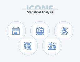 Statistical Analysis Blue Icon Pack 5 Icon Design. analysis. business report. mission. business idea. web vector