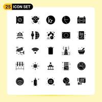 25 Creative Icons Modern Signs and Symbols of audio tape pie wolf finance icelandic Editable Vector Design Elements