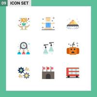 Group of 9 Flat Colors Signs and Symbols for network people magic group open Editable Vector Design Elements