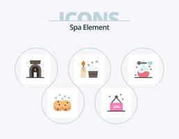 Spa Element Flat Icon Pack 5 Icon Design. spa. massage. lamp. beauty. spa vector