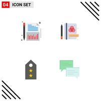 Flat Icon Pack of 4 Universal Symbols of balance star sheet stationery two Editable Vector Design Elements