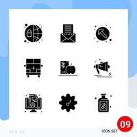 paquete de iconos vectoriales de stock de 9 signos y símbolos de línea para el desayuno transporte flecha contorno ambulancia elementos de diseño vectorial editables vector