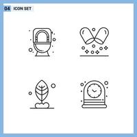 4 Line concept for Websites Mobile and Apps bathroom motivation toilet medical table Editable Vector Design Elements