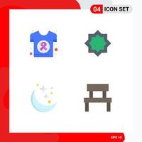 Modern Set of 4 Flat Icons Pictograph of world islam health decoration night Editable Vector Design Elements