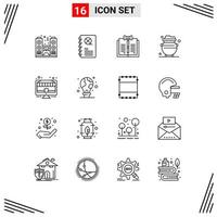 16 Creative Icons Modern Signs and Symbols of money luck business gold records Editable Vector Design Elements