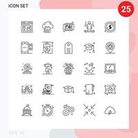 Pack of 25 creative Lines of left man archive user product Editable Vector Design Elements
