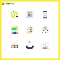 Stock Vector Icon Pack of 9 Line Signs and Symbols for energy meeting phone group samsung Editable Vector Design Elements