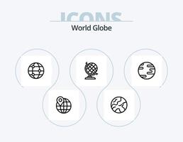 paquete de iconos de línea de globo 5 diseño de iconos. . flecha. globo. Internet. global vector