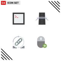 Set of 4 Vector Flat Icons on Grid for code hyperlink bridge grid website Editable Vector Design Elements