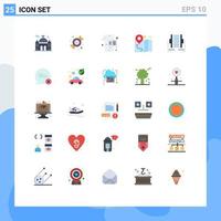 Stock Vector Icon Pack of 25 Line Signs and Symbols for transfer data mobile connection map Editable Vector Design Elements