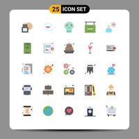 Editable Vector Line Pack of 25 Simple Flat Colors of man races delete race death Editable Vector Design Elements