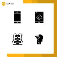 Group of Modern Solid Glyphs Set for call upload ring cloud park Editable Vector Design Elements