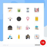 Set of 16 Modern UI Icons Symbols Signs for point map thanksgiving location online Editable Pack of Creative Vector Design Elements