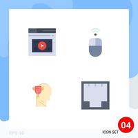 4 Creative Icons Modern Signs and Symbols of internet mind website hardware award Editable Vector Design Elements