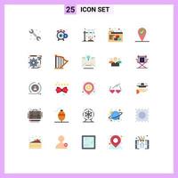Set of 25 Commercial Flat Colors pack for development pin watch check in printing Editable Vector Design Elements