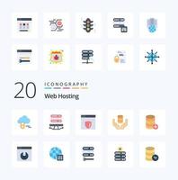 20 Web Hosting Flat Color icon Pack like sal database security server safe vector