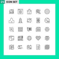Pack of 25 creative Lines of line basic home science molecule Editable Vector Design Elements