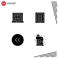 paquete de iconos vectoriales de stock de 4 signos y símbolos de línea para flechas de libros círculo de pan en línea elementos de diseño vectorial editables vector