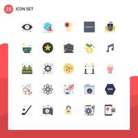 25 User Interface Flat Color Pack of modern Signs and Symbols of hide close virus up knowledge Editable Vector Design Elements