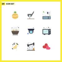 Stock Vector Icon Pack of 9 Line Signs and Symbols for web camera keyboard cam soup Editable Vector Design Elements