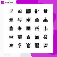 Set of 25 Modern UI Icons Symbols Signs for kit human browser denied blocked Editable Vector Design Elements