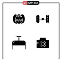 4 iconos creativos signos y símbolos modernos de huevo viajes naturaleza coche imagen editable vector elementos de diseño