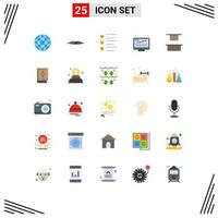 Group of 25 Modern Flat Colors Set for up seo format monitoring internet Editable Vector Design Elements