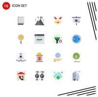 Modern Set of 16 Flat Colors Pictograph of school education mission chart cute Editable Pack of Creative Vector Design Elements