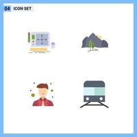 4 Creative Icons Modern Signs and Symbols of design tree software landscape man Editable Vector Design Elements