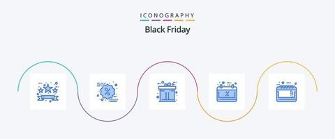 paquete de iconos black friday blue 5 que incluye gran venta. calendario. viernes negro programar venta. calendario vector