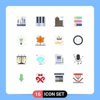 Group of 16 Modern Flat Colors Set for on off device piano setting corporation Editable Pack of Creative Vector Design Elements