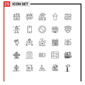 Group of 25 Lines Signs and Symbols for toggle switch off placeholder design element up Editable Vector Design Elements