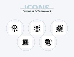 Business And Teamwork Glyph Icon Pack 5 Icon Design. business. star. scan. manager. avatar vector