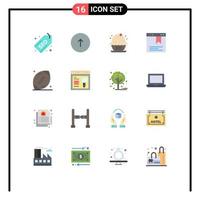 Set of 16 Commercial Flat Colors pack for ball website web page party Editable Pack of Creative Vector Design Elements