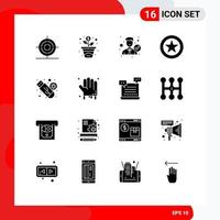 16 iconos creativos, signos y símbolos modernos de malware usb, unidad de empleado, elementos de diseño de vectores editables favoritos