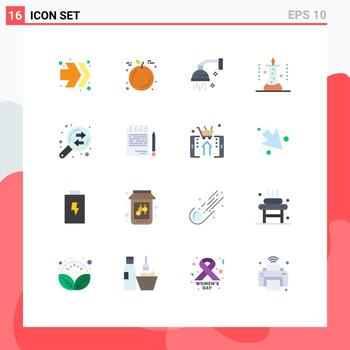Set of 16 Modern UI Icons Symbols Signs for data analysis science lab cosmetics science experiment laboratory research Editable Pack of Creative Vector Design Elements