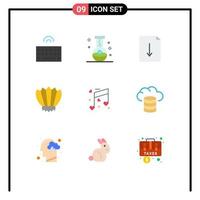 Set of 9 Modern UI Icons Symbols Signs for music ocean magic flippers diving Editable Vector Design Elements