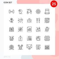 Set of 25 Vector Lines on Grid for top fashion exercise ramadan celebrate Editable Vector Design Elements