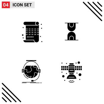 4 User Interface Solid Glyph Pack of modern Signs and Symbols of poem online paint loading support Editable Vector Design Elements