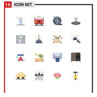 16 Universal Flat Colors Set for Web and Mobile Applications weight floor cinema plumbing mechanical Editable Pack of Creative Vector Design Elements