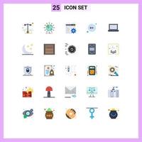 User Interface Pack of 25 Basic Flat Colors of macbook device kids right arrow Editable Vector Design Elements