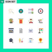 Stock Vector Icon Pack of 16 Line Signs and Symbols for answers plus personal interface password Editable Pack of Creative Vector Design Elements