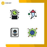 User Interface Pack of 4 Basic Filledline Flat Colors of crystal ball user magic up configuration Editable Vector Design Elements