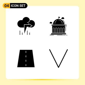 Modern Set of Solid Glyphs and symbols such as cloud infrastructure library learning path Editable Vector Design Elements