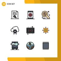 Stock Vector Icon Pack of 9 Line Signs and Symbols for development coding optimization cloud magnifier Editable Vector Design Elements